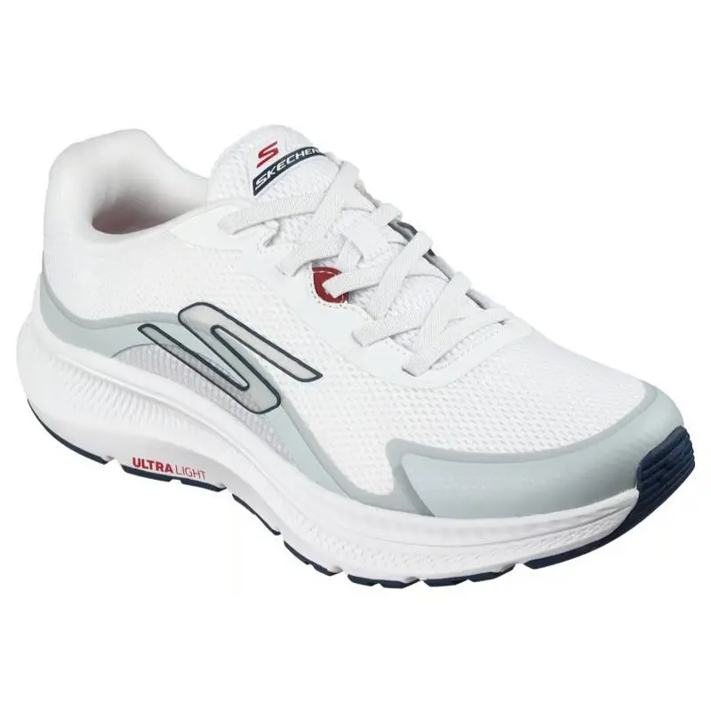 Mens Skechers GO Run Consistent 2.0 Arveda White Silver Mesh Shoes