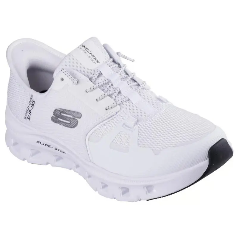 Womens Skechers Slip Ins Glide Step Pro White Mesh Shoes