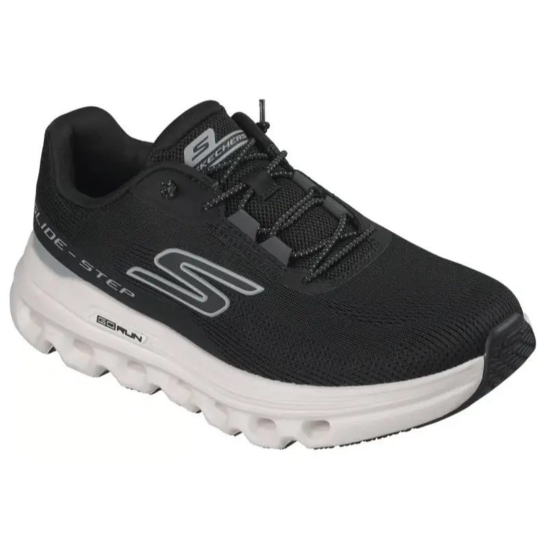 Womens Skechers GO Run Glide Step Arch Fit Casion Black Mesh Shoes