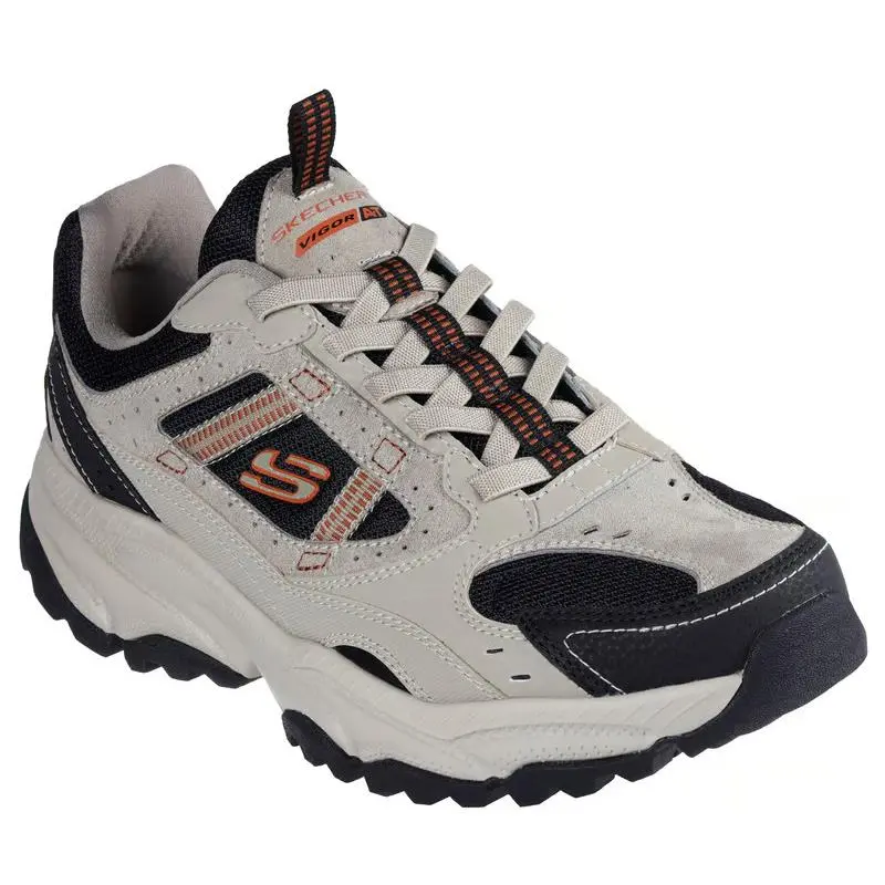 Mens Skechers Vigor AT Three Cornres Taupe Black Suede Shoes