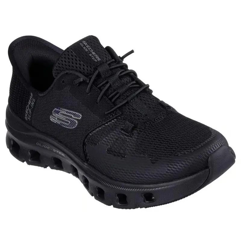 Womens Skechers Slip Ins Glide Step Pro Black Mesh Shoes