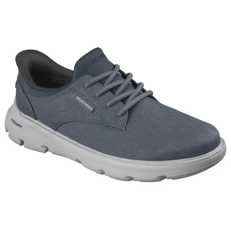 Mens Skechers Slip Ins Relaxed Fit Arch Fit Garza Thaddeus Navy Canvas Shoes