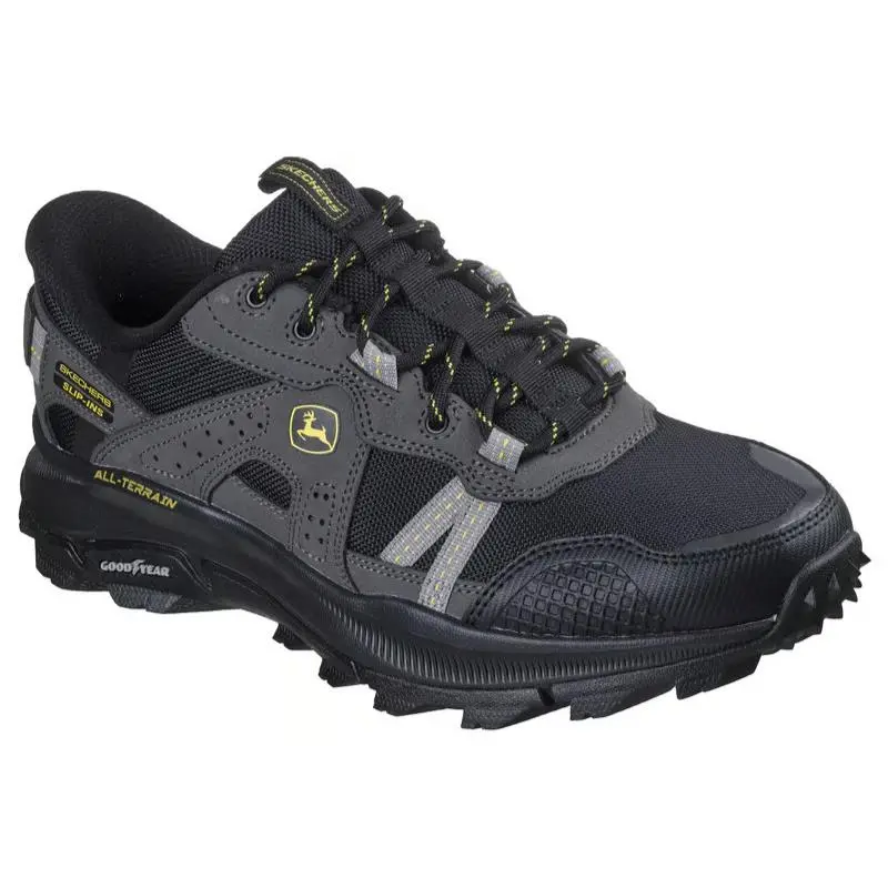 Mens Skechers Slip Ins John Deere Relaxed Fit Equalizer 5.0 Black Leather
