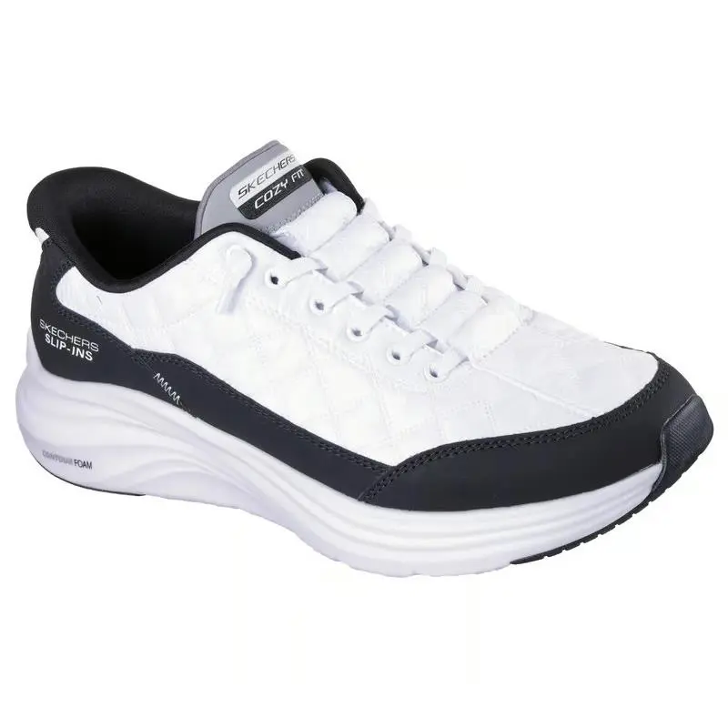 Mens Skechers Slip-ins Contour Foam - Cozy Fit White Black