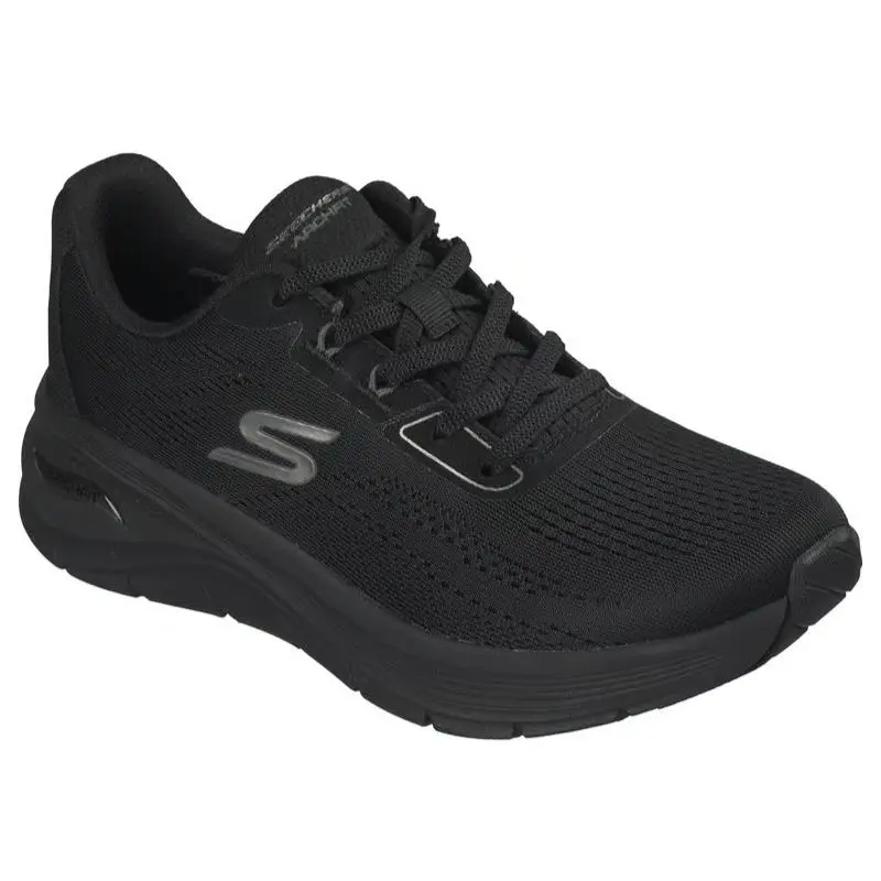 Womens Skechers Arch Fit 3.0 Easy Flow Black Mesh Shoes
