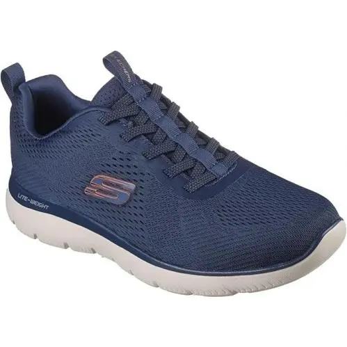 Wide Fit Man Skechers Summits - Eckler Sneaker Shoe 232963 Navy/orange
