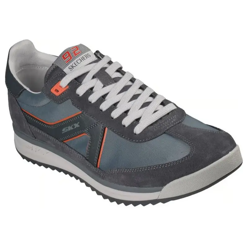 Mens Skechers Skx 92 Spective Charcoal Orange Suede Shoes