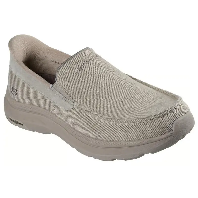 Mens Skechers Slip Ins Pollard Reed Taupe Brown Mesh Shoes