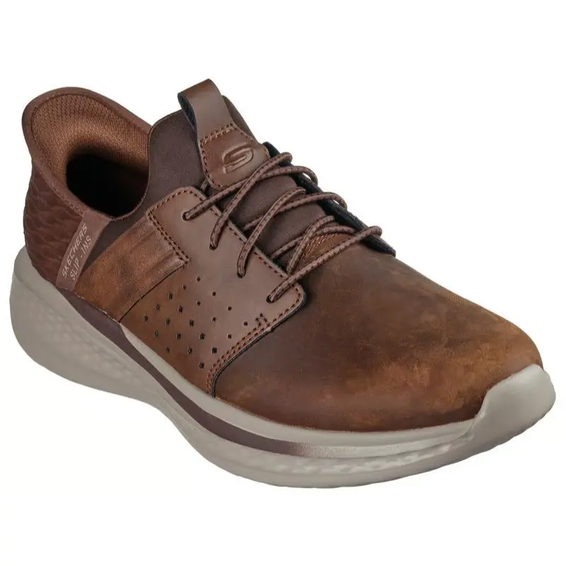 Mens Skechers Slip Ins RF Slade Zachary Brown Leather Shoes