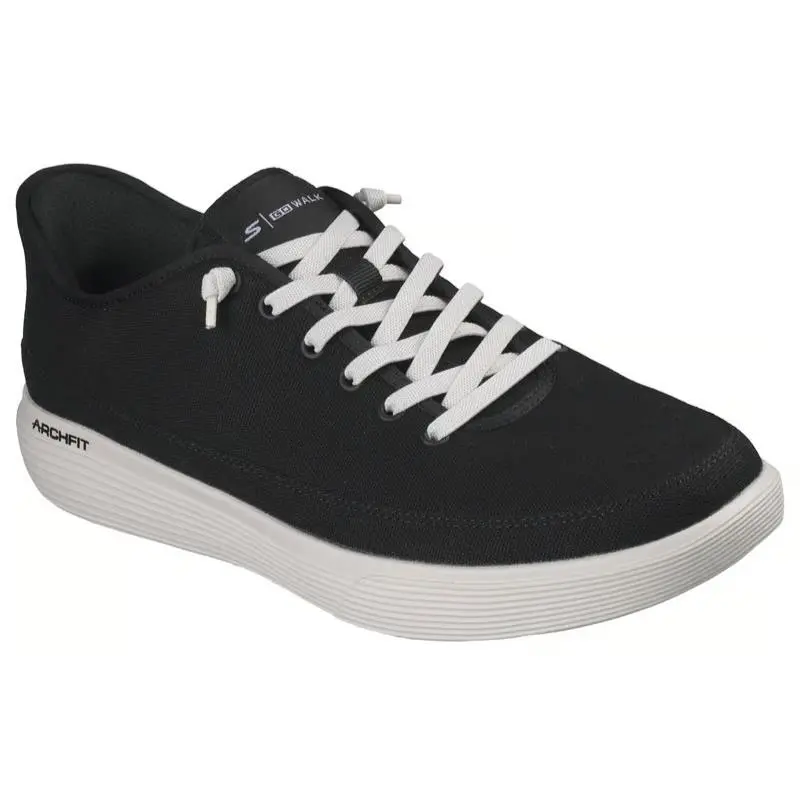 Mens Skechers Slip Ins GO Walk Commuter Berlin Black White Canvas Shoes