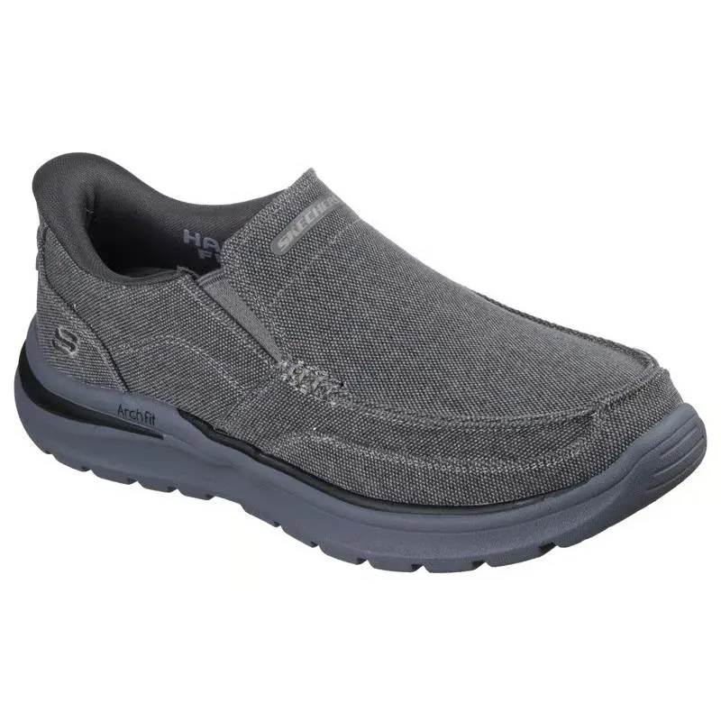Mens Skechers Slip Ins Arch Fit Superior Talbert Charcoal Canvas Shoes