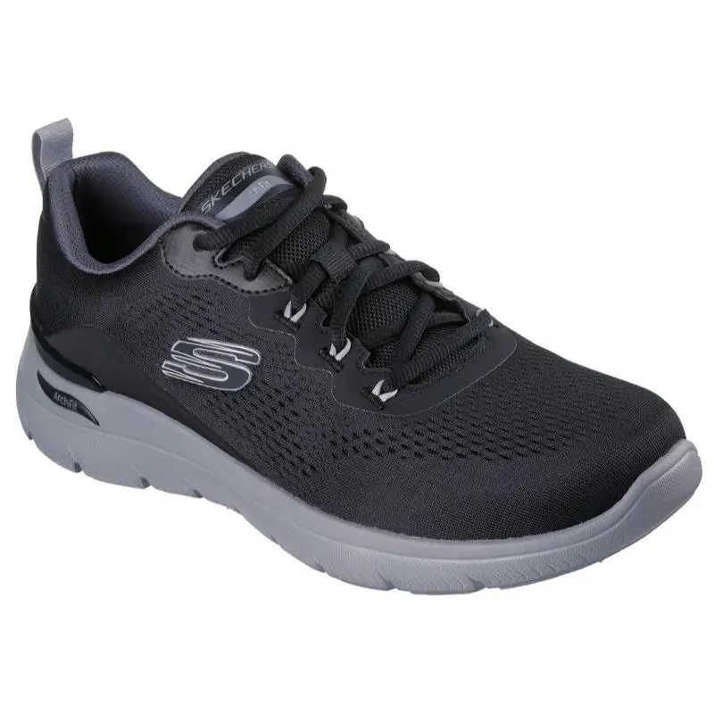 Mens Skechers Arch Fit Summits Kravel Black Charcoal Mesh Shoes