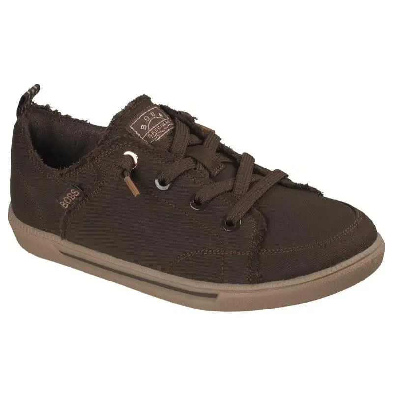 Womens Skechers Bobs B Cute 2.0 Chocolate Canvas Shoes