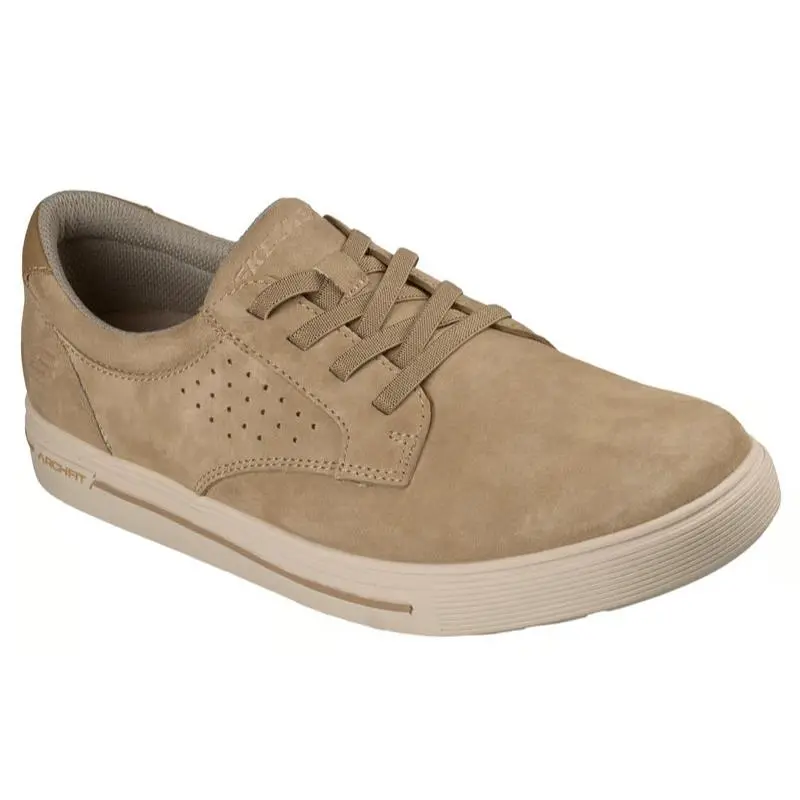 Mens Skechers Relaxed Fit Arch Fit Solano 2.0 Rey Tan Suede Shoes
