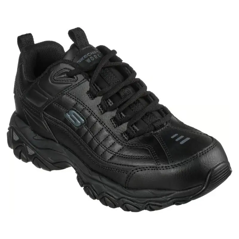 Mens Skechers Work Soft Stride Fambli SR Black Leather Shoes
