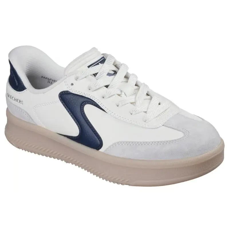 Womens Skechers Slip Ins Hotshot HI Lifted Luxe Off White Navy Duraleather