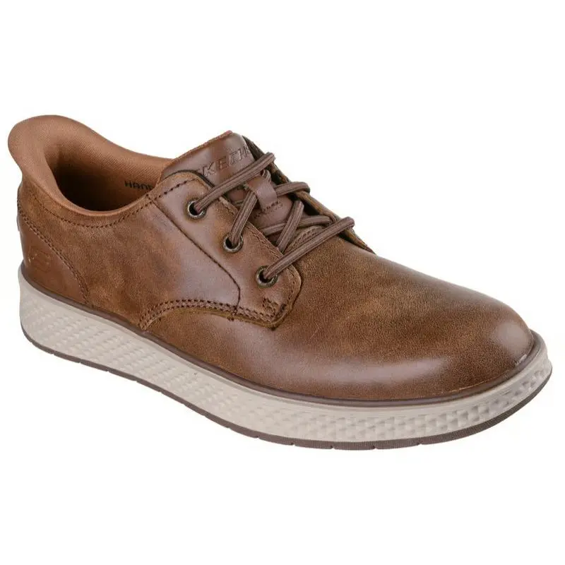 Mens Skechers Slip Ins Burkett Lonzo Camel Leather Shoes