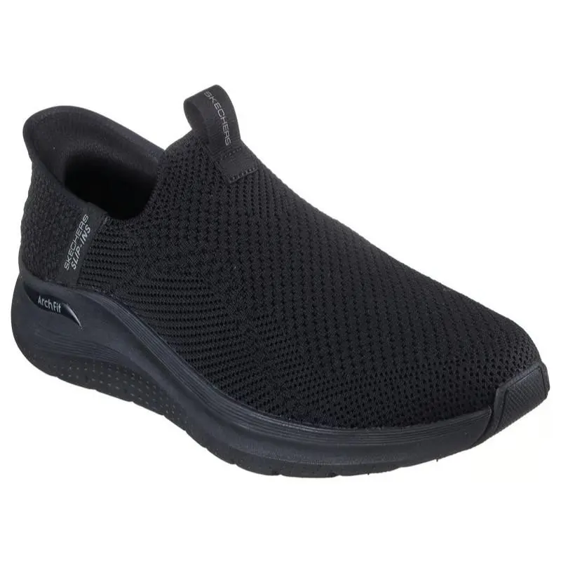 Mens Skechers Slip Ins Arch Fit 2.0 Crayn Black Knit Shoes