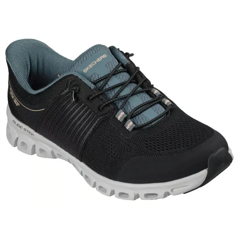 Womens Skechers Slip Ins Glide Step Stargaze Black Mesh Shoes