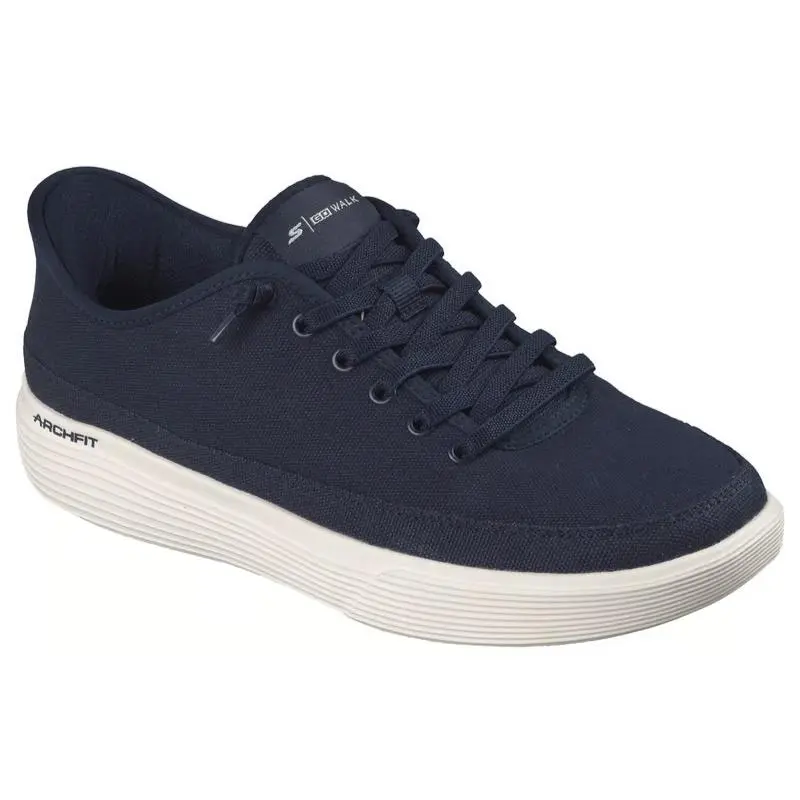 Womens Skechers Slip Ins GO Walk Commuter Berlin Navy White Canvas Shoes