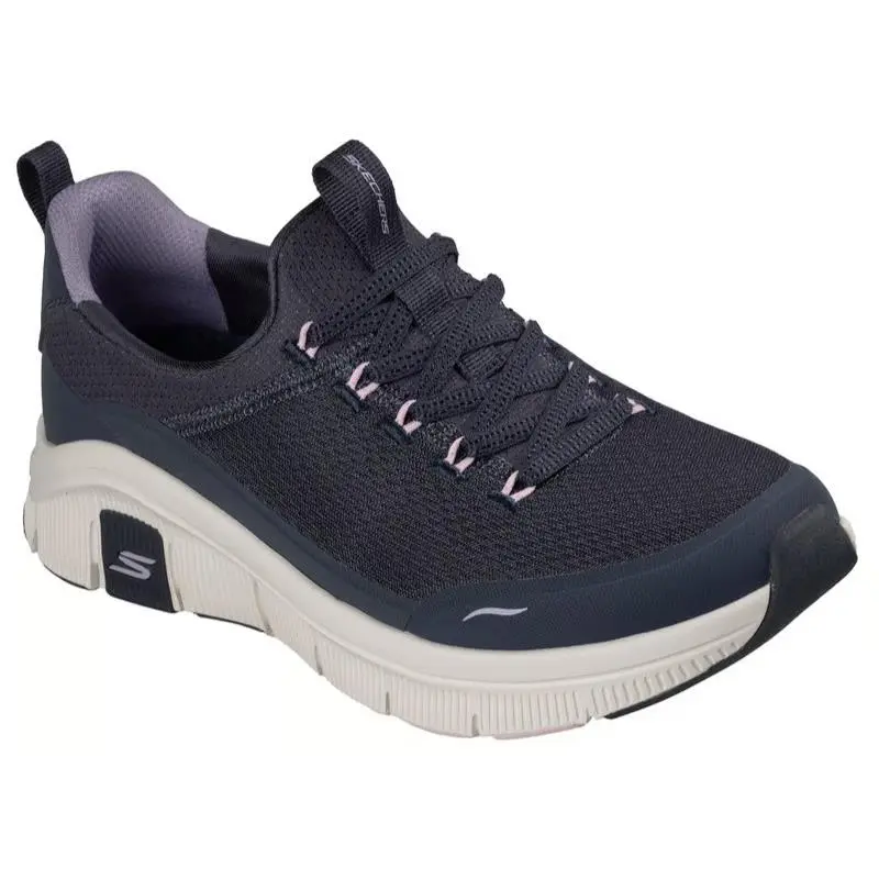 Womens Skechers Relaxed Fit Flex Bright Motion Navy Mesh Shoes