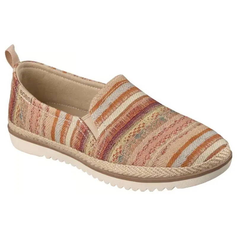 Womens Skechers Bobs Flexpadrille LO Sun Striped Natural Multi Woven Shoes