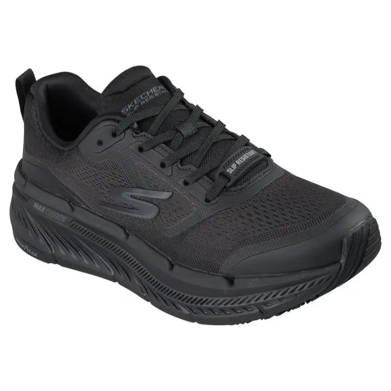 Mens Skechers Work Slip Resistant Max Cushioning Premier 2.0 Black Mesh
