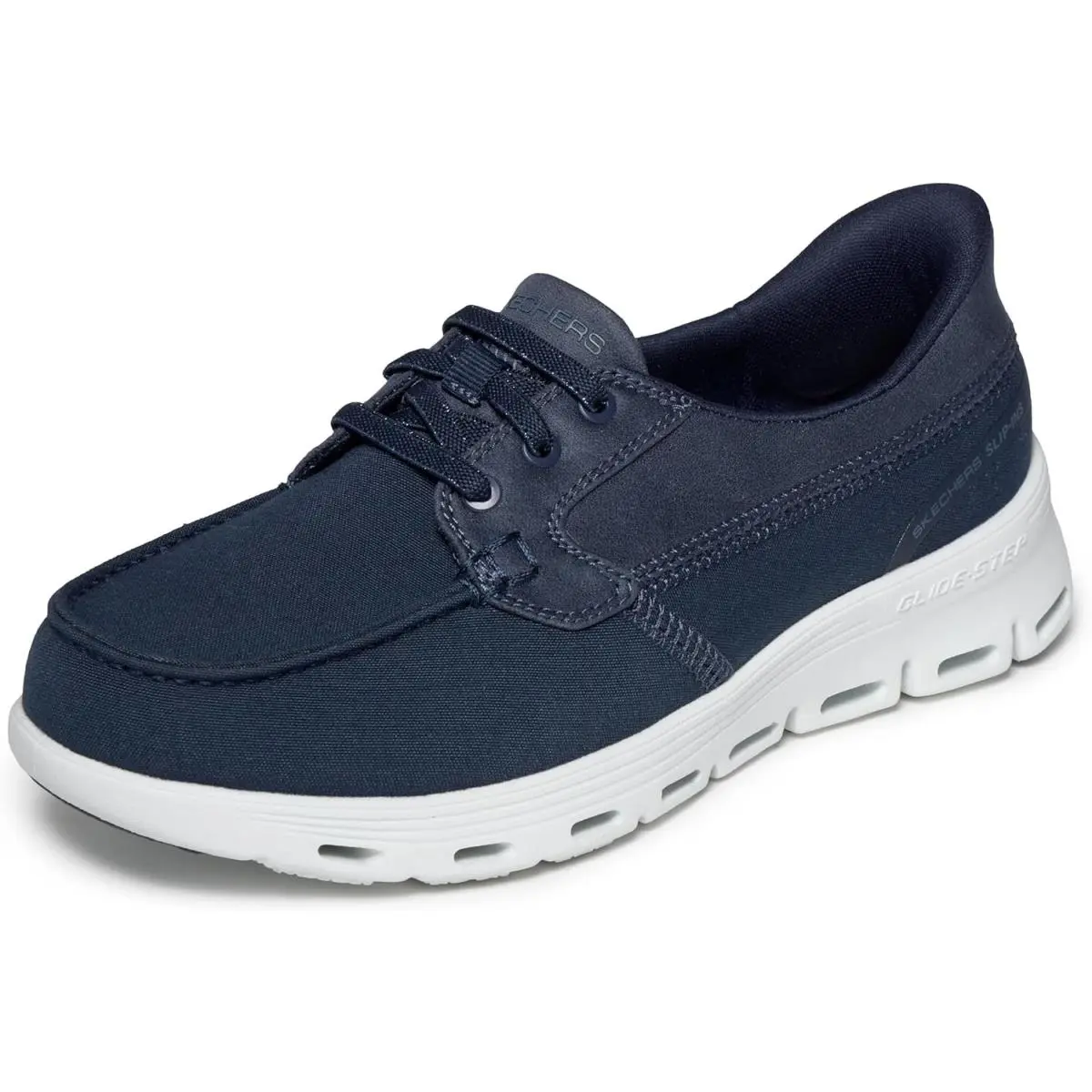 Skechers Women`s Hands Free Slip-ins On-the-go Glide-step Serene Canvas Boat Sho