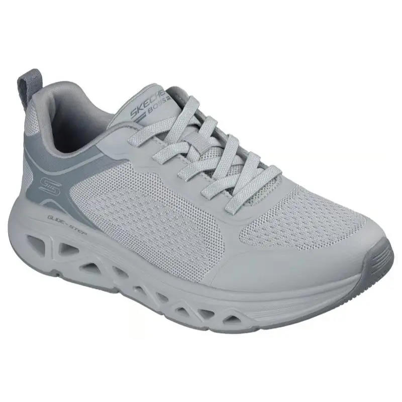 Womens Skechers Bobs Sport Arc Waves Remix Gray Knit Shoes - Gray