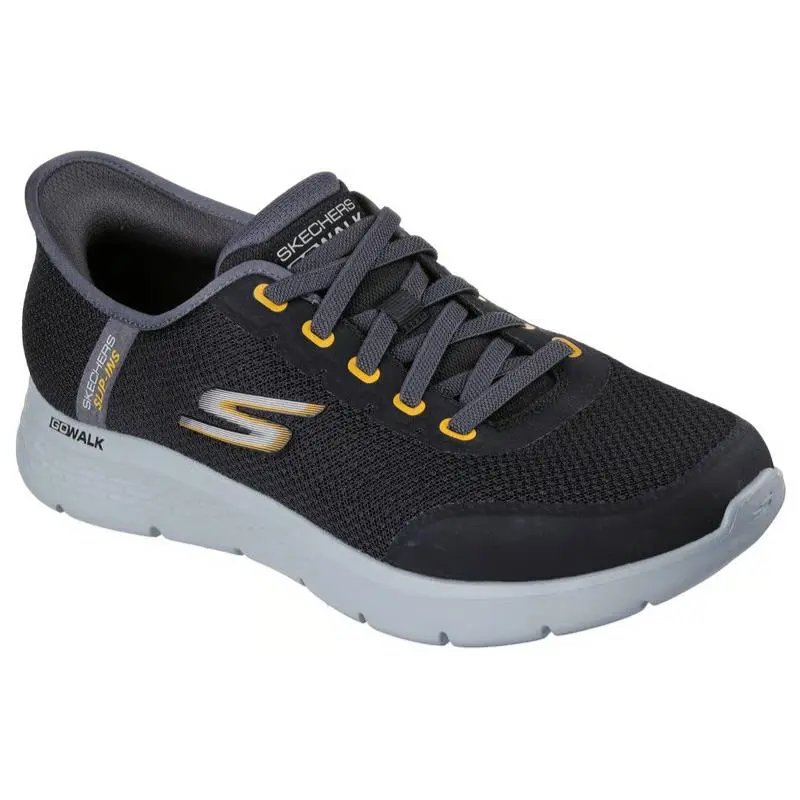 Mens Skechers Slip Ins GO Walk Flex Netro Black Mesh Shoes