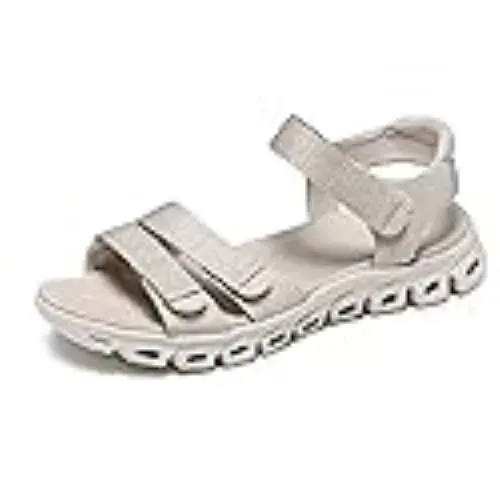 Skechers Women`s Glide-step-count ON ME Sport Sandal Stone 10 Stone