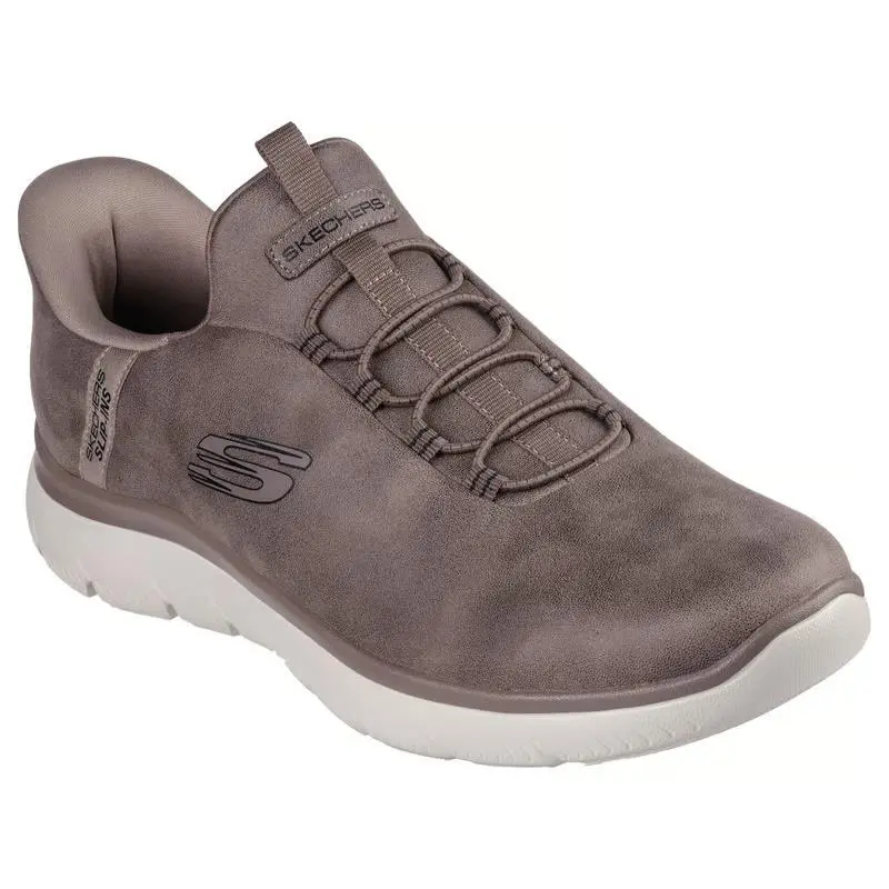 Mens Skechers Slip Ins Summits Korlo Brown Leather Shoes