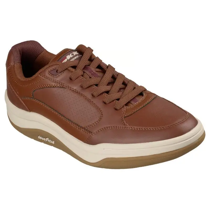 Mens Skechers Arch Fit Wave Krayn Brown Leather Shoes