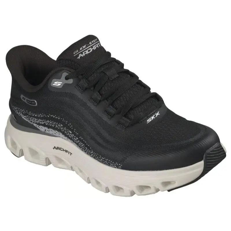 Mens Skechers Slip Ins Arch Fit Glide Step Wave Zanaro Black Mesh Shoes