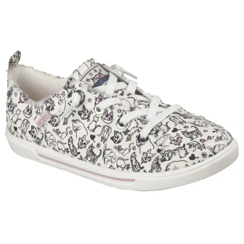 Womens Skechers Bobs B Cute 2.0 Glam Kitty White Multi Canvas Shoes