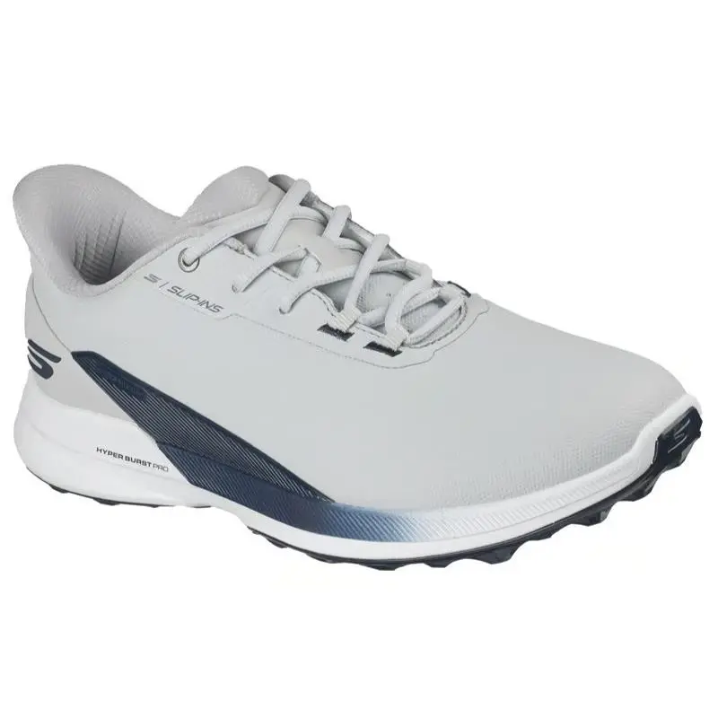 Mens Skechers Slip Ins Golf Waterproof Pure SI Gray Navy Mesh Shoes
