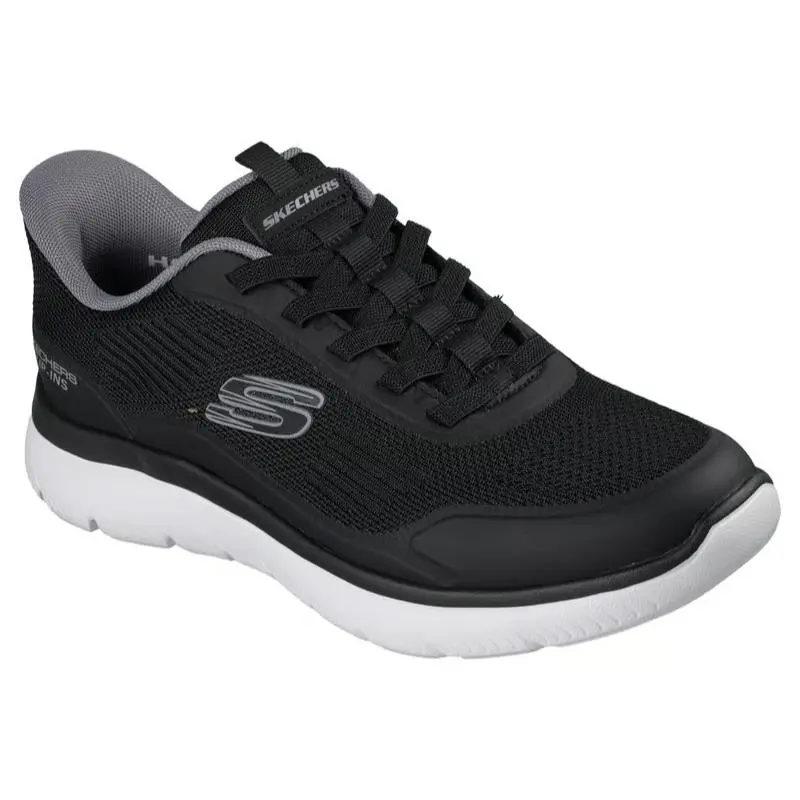 Mens Skechers Slip Ins Summits Leyter Black White Knit Shoes