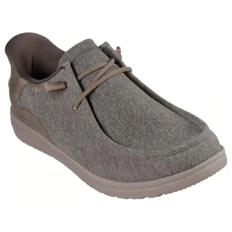 Mens Skechers Slip Ins Relaxed Fit Melson Coronado Khaki Canvas Shoes