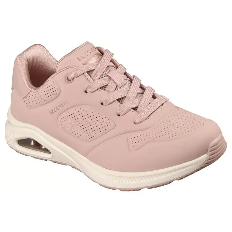 Womens Skechers Relaxed Fit Arch Fit Uno Zen Mode Blush Pink Durabuck Shoes