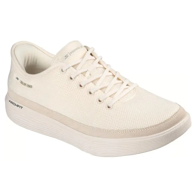 Mens Skechers Slip Ins Arch Fit GO Walk Commuter Carson Off White Mesh