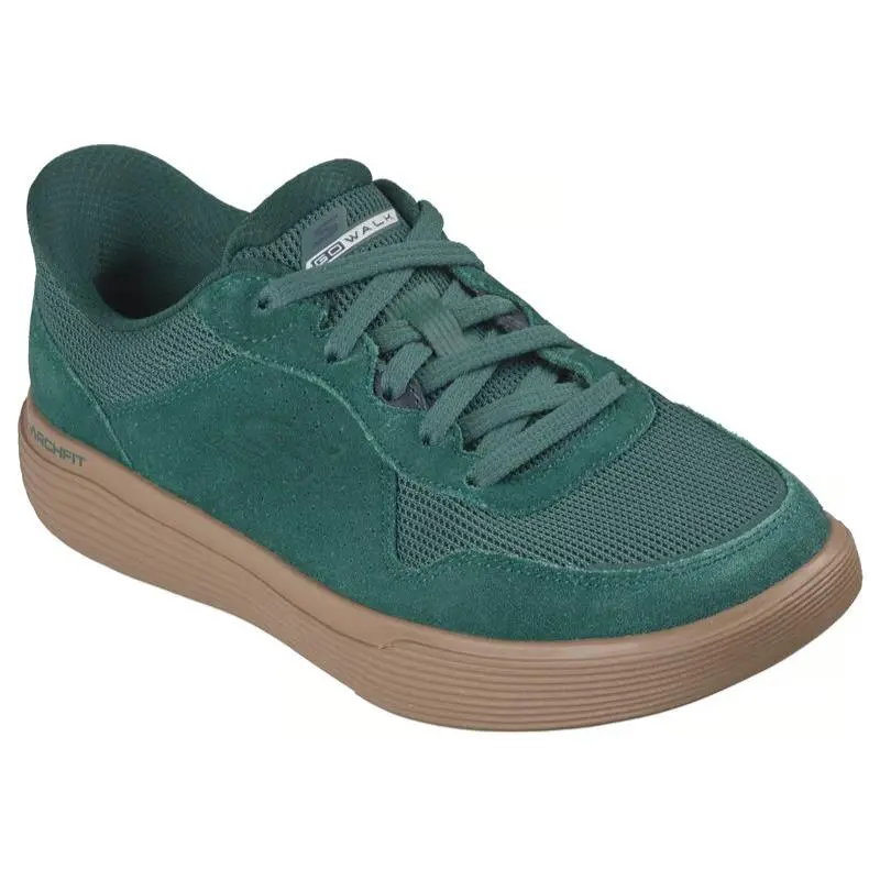 Womens Skechers Slip Ins GO Walk Commuter Phoenix Dark Green Suede Shoes