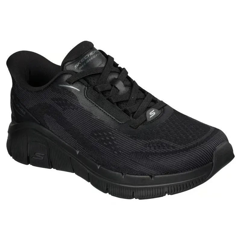 Mens Skechers Slip IN Relaxed Fit Flex Zayder Black Mesh Shoes