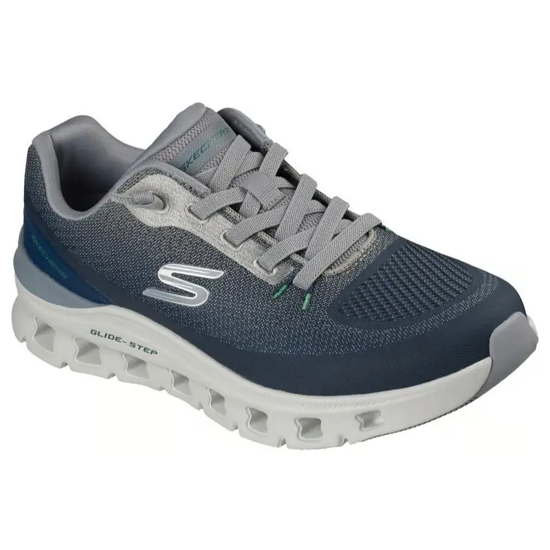 Mens Skechers Glide Step Pro Waverra Navy Gray Mesh Shoes