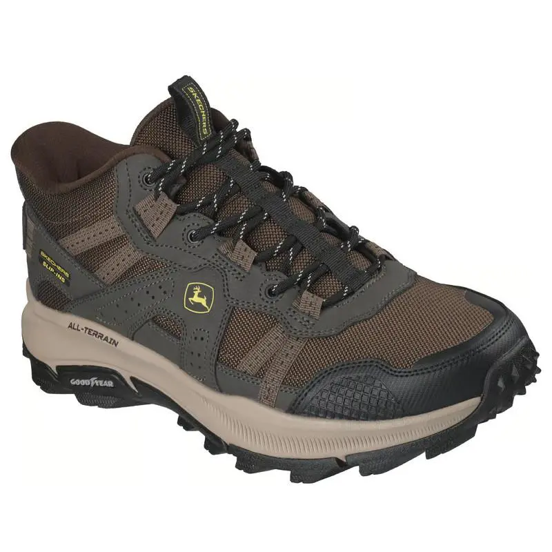 Mens Skechers Slip Ins John Deere Equalizer 5.0 Trail Brown Black Leather