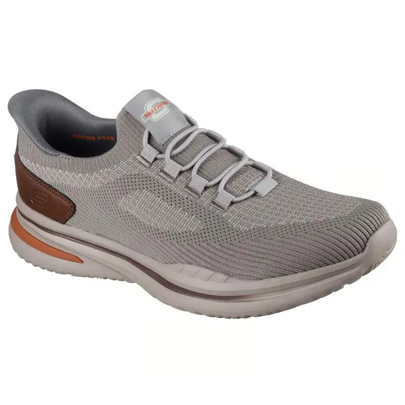 Mens Skechers Slip Ins Relaxed Fit Norlan Alonso Taupe Knit Shoes