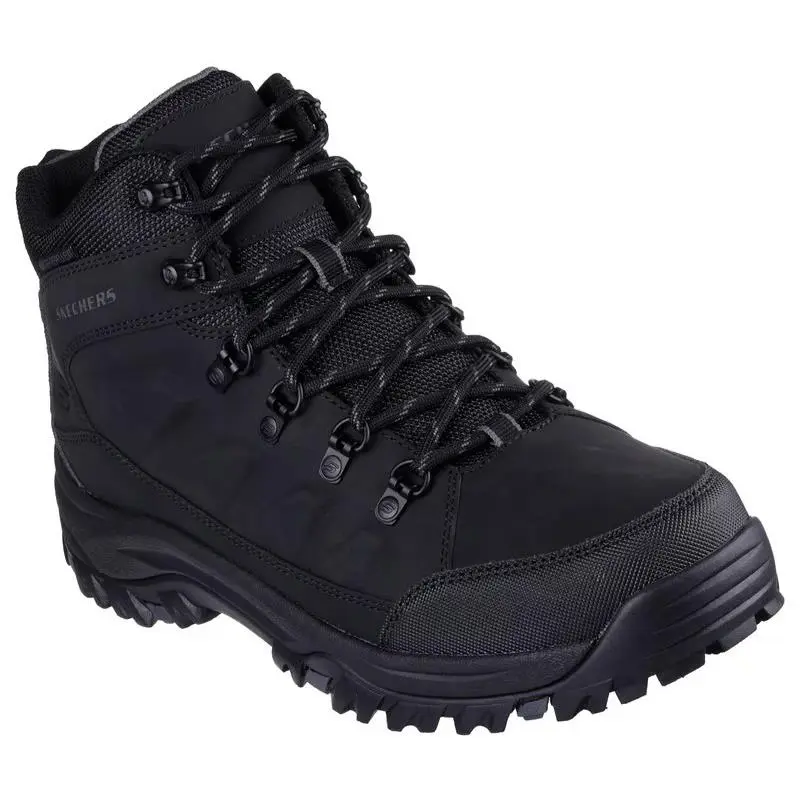 Mens Skechers Relaxed Fit Relment Daggett Black Mesh