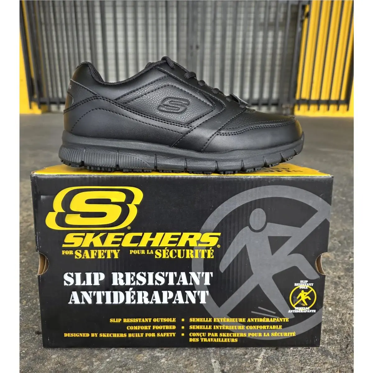 Skechers Wyola - 77235 Black - Slip Resistant- Work - Women`s