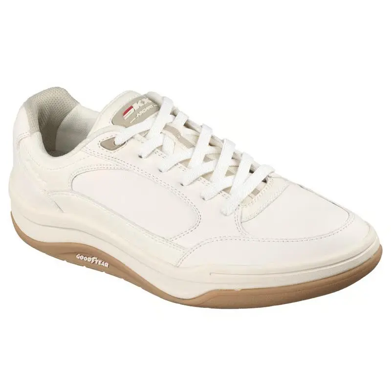 Mens Skechers Arch Fit Wave Krayn Off White Leather Shoes