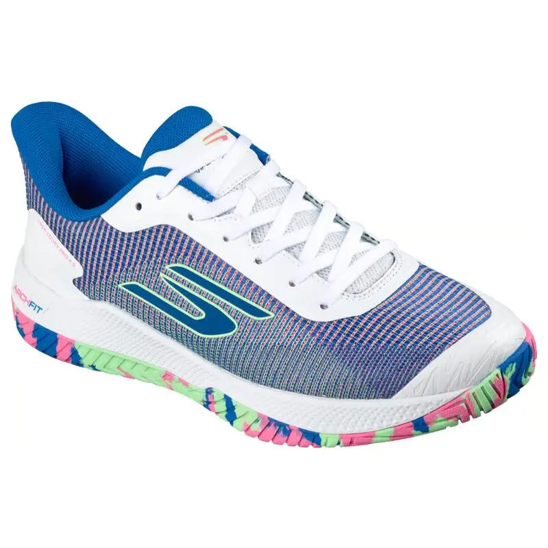 Mens Skechers Viper Court Pro 2.0 Pickleball White Blue Light Pink Mesh