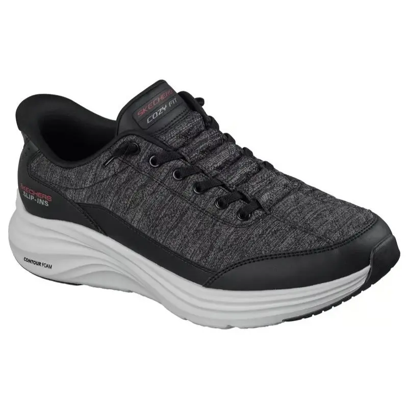 Mens Skechers Slip Ins Contour Foam Cozy Fit Copost Black Mesh Shoes